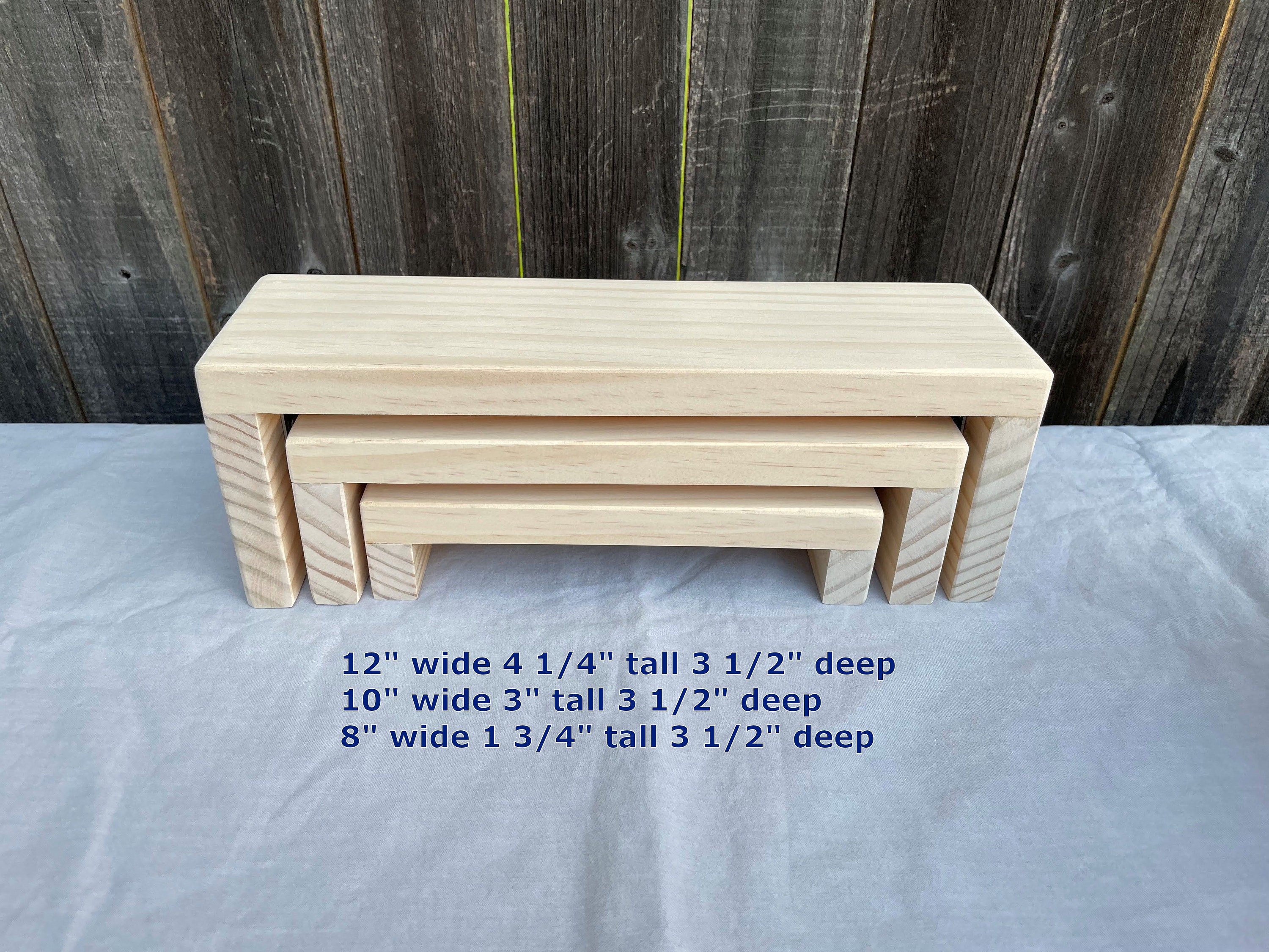 Wood Nesting Display Risers 3.5in Deep Jewelry Risers Etsy