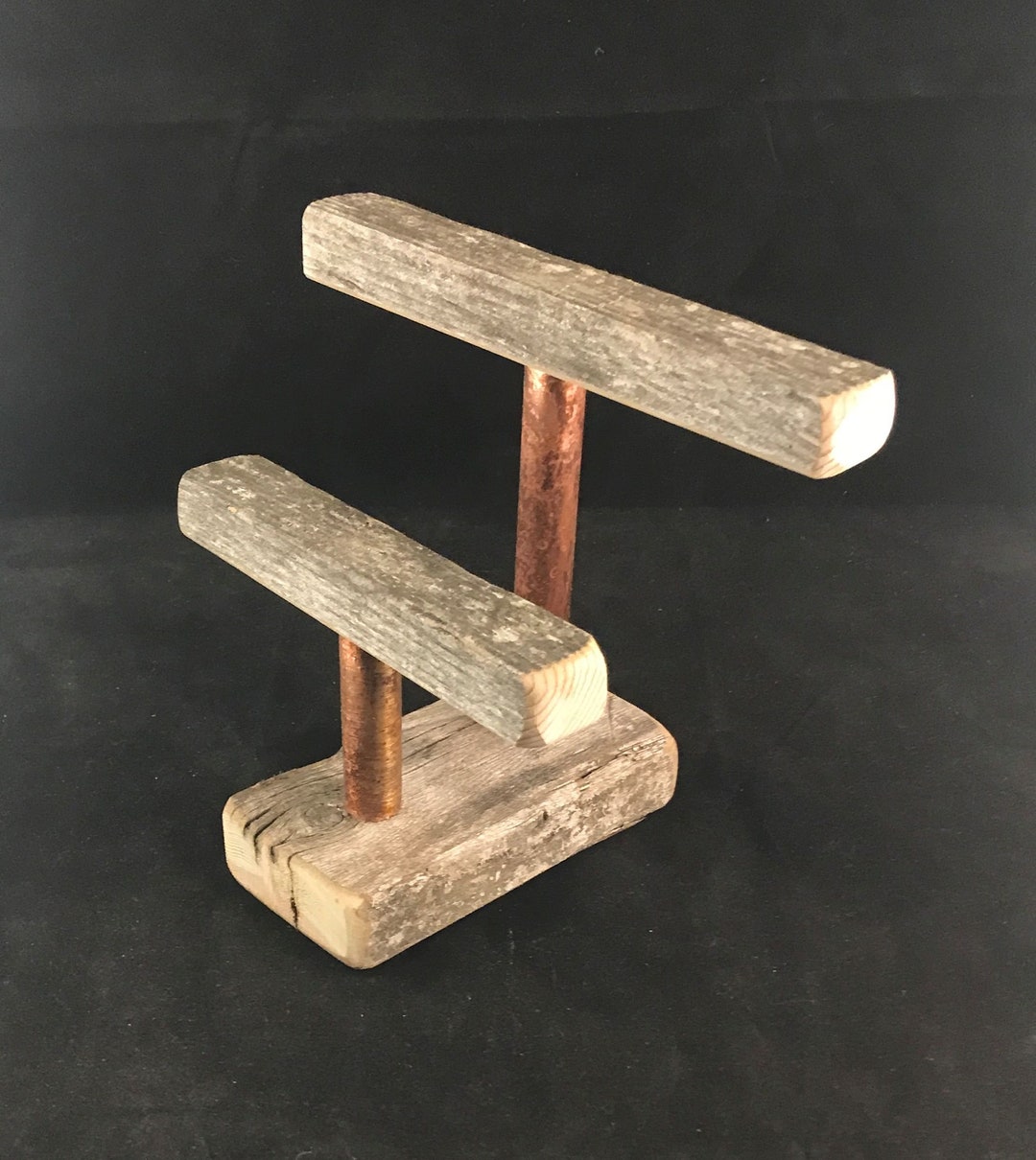 Earring Card Holder in Weathered Wood - Earring Stand - Earring Card  Display