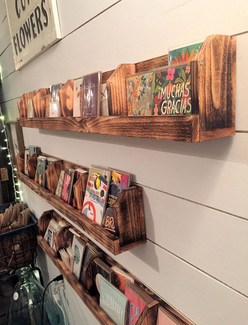 Greeting Card Display Shelf Rustic Reclaimed Cedar Wood Etsy