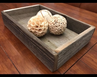 Display Tray  - Rustic Reclaimed Weathered Wood, Serving Tray, Ottoman Tray, Wooden Tray, Coffee Table Tray, Cocktail Tray, Farm Tray