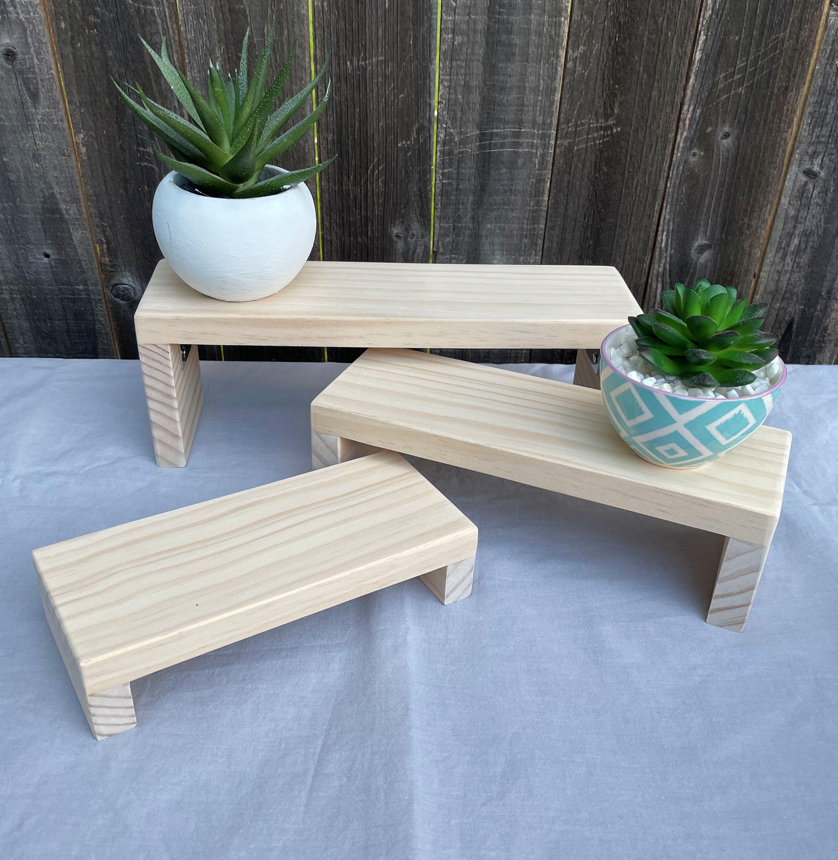 Wood Nesting Display Risers - 3.5in Deep - White Washed - Jewelry ...