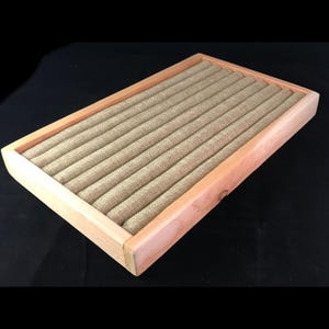 Ring Display Tray in Raw Cedar, Weathered Wood or Torched Cedar with Burlap or Black Insert - Ring Display - Ring Holder - Ring Tray