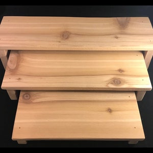 Nesting Risers in Raw or Torched Cedar Wood, Weathered Wood - Jewelry Risers - Display Table - Tray - Wood Risers