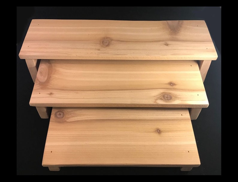 Nesting Risers in Raw or Torched Cedar Wood Weathered Wood Etsy
