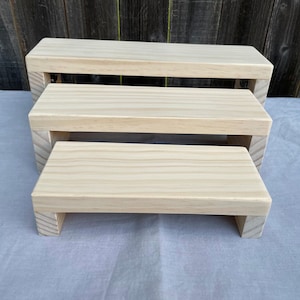 Wood Nesting Display Risers  - 3.5in deep - Jewelry Risers - Display Risers -  Display Stand - Food Riser - Decorating Riser