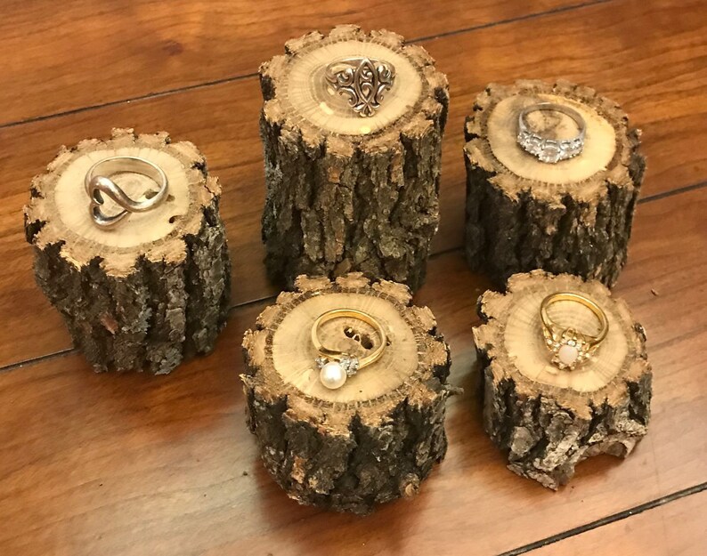 Jewelry Risers in Natural Wood Ring Display Cufflink Etsy