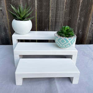 Wood Nesting Display Risers  - 3.5in deep - White Washed - Jewelry Risers - Display Risers -  Food Riser - Decorating Riser
