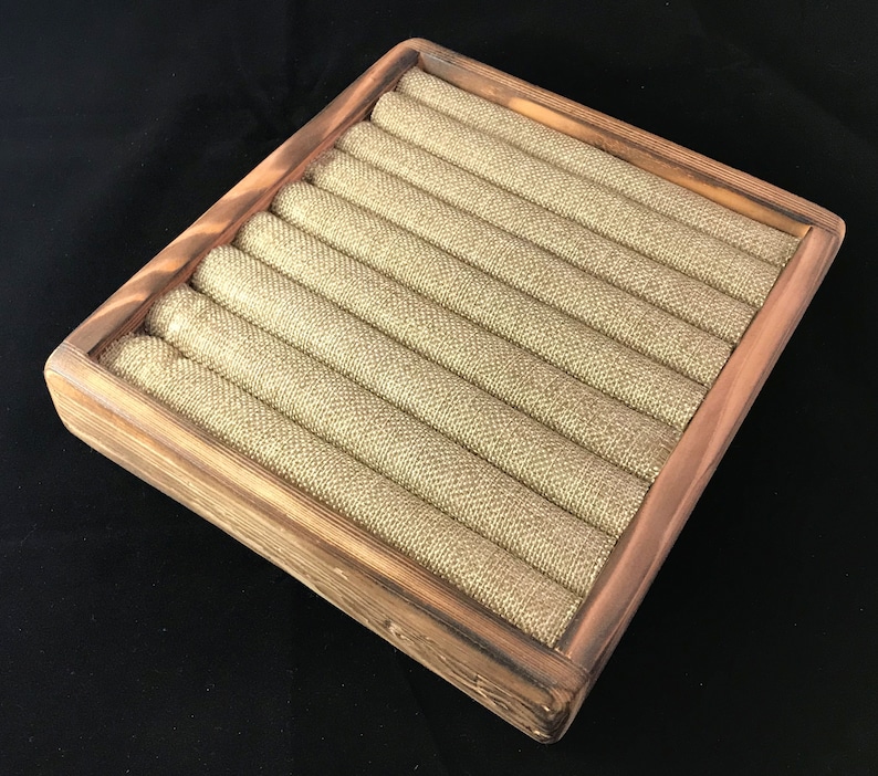 Ring Display Tray in Torched Cedar with Burlap or Black | Etsy