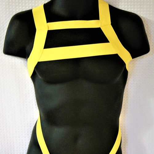 Men's Red Elastic Chest Harness Hilton With Built in Body Etsy