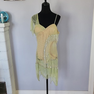 Vintage Beaded Corset Dress Green Luxury Dress