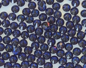 Blue Carrington Crystal Glass Flat Back 16SS Midnight #111 gross 144 count