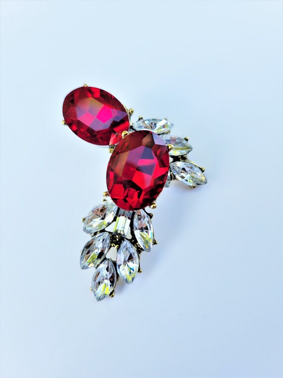 Ruby Red Earrings Crystal Empress Duchesses - image 3