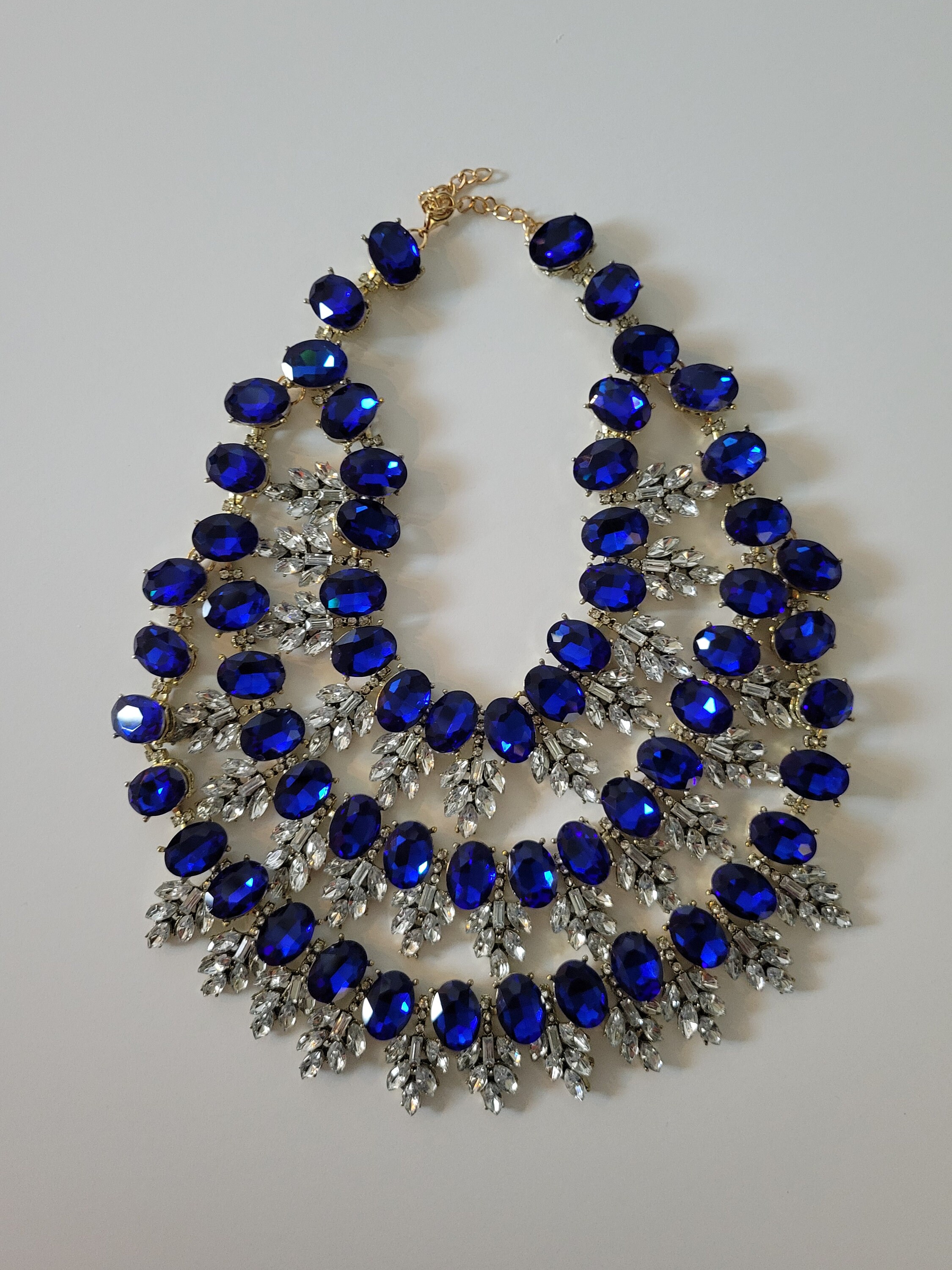 Blue Sapphire and Clear Empress Crystal Diamond Rhinestone 3