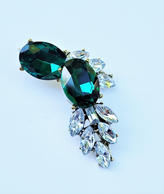 Emerald Green Earrings Crystal Empress Duchesses