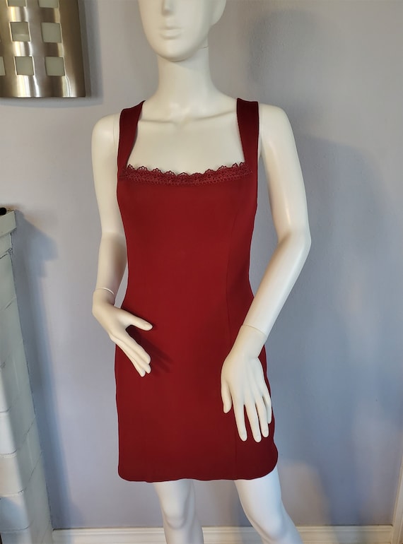 Vintage Clueless 90s Style Red bodycon dress