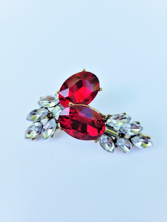 Ruby Red Earrings Crystal Empress Duchesses - image 1