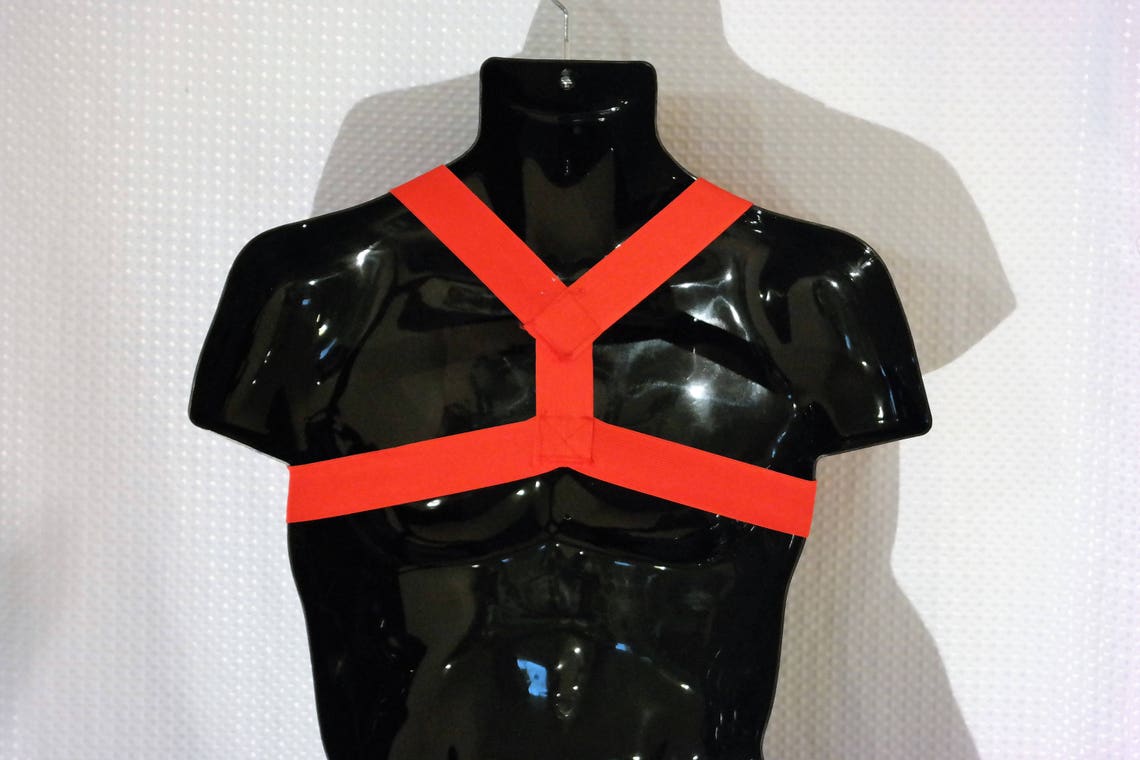 Men's Red Elastic Chest Harness Hilton Burlesque Costume Etsy
