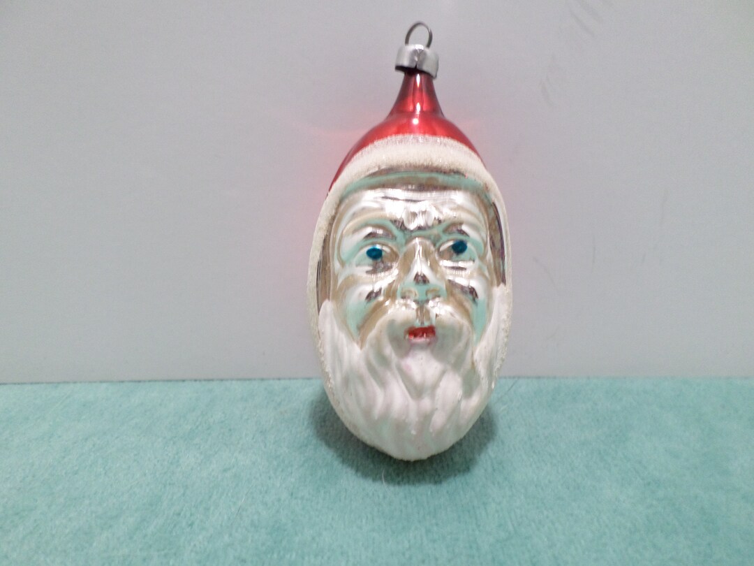 Vintage Christmas Tree Ornament Blown Glass Santa Claus West Germany - Etsy