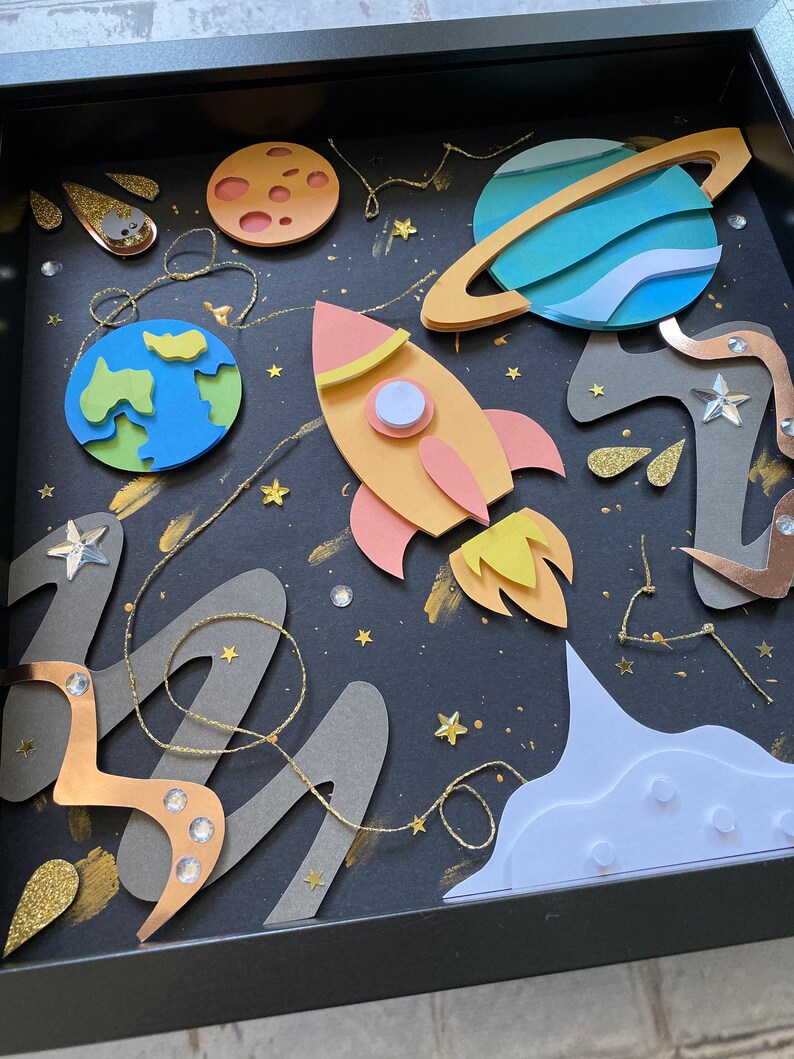 Outer space shadow box frame art // LIMITED EDITION // 30 x Etsy