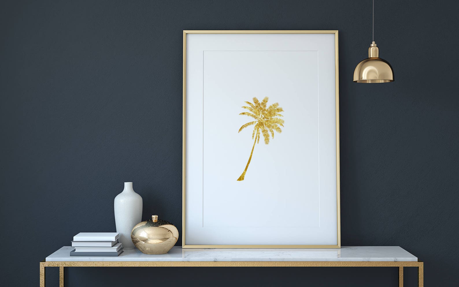 Golden Palm / Gold Leaf Palm Tree / Gold / Decor Print / Etsy