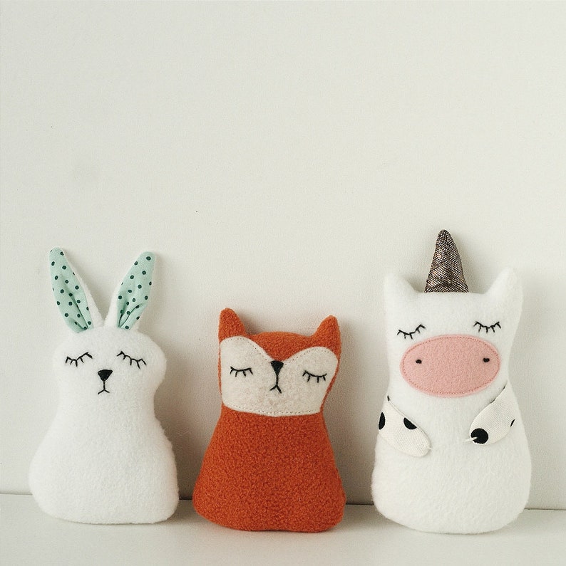 stuffed animal pattern pdf unicorn rabbit bunny sewing easy etsy