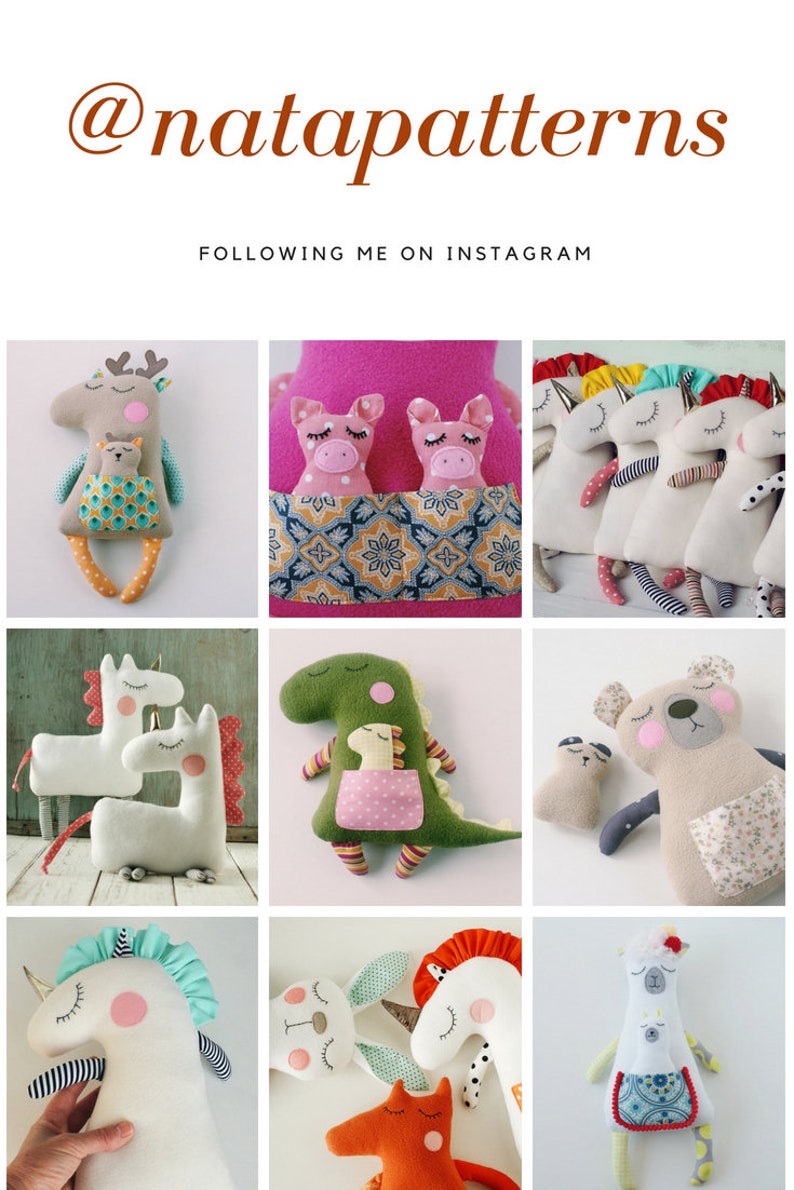 pdf unicorn pattern unicorn gift easy unicorn sewing