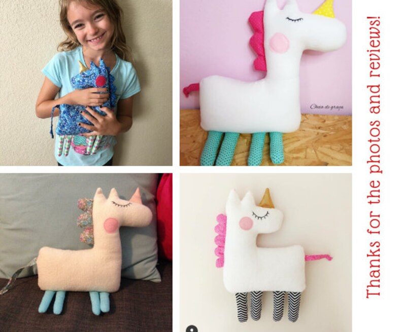 pdf unicorn pattern unicorn gift easy unicorn sewing