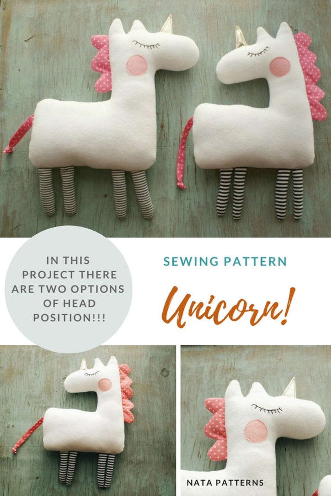 PDF unicorn pattern Unicorn gift Easy unicorn sewing Unicorn | Etsy
