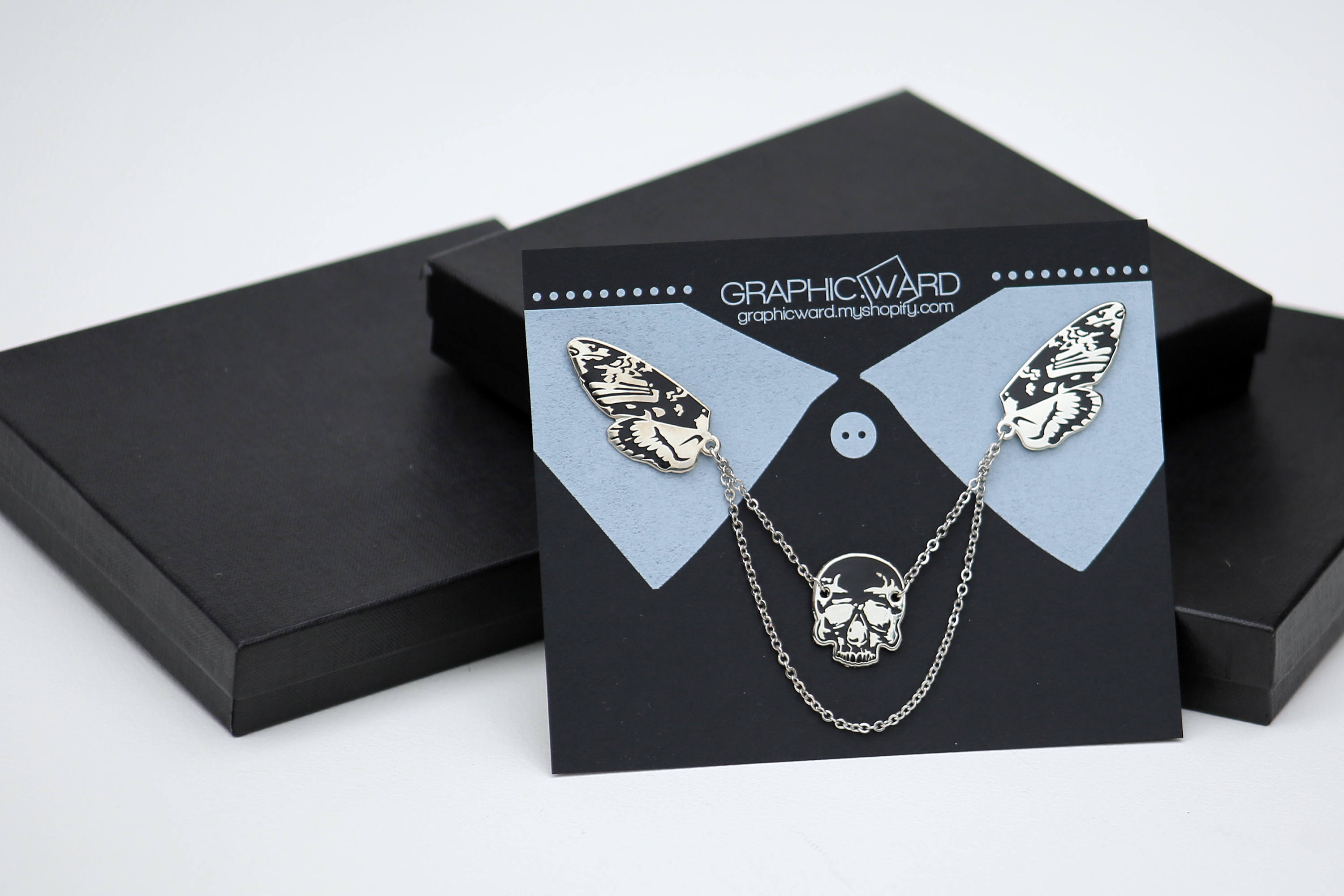 Deathhead Moth Collar Pins Enamel Pins — Deanna Wardin Bay Area