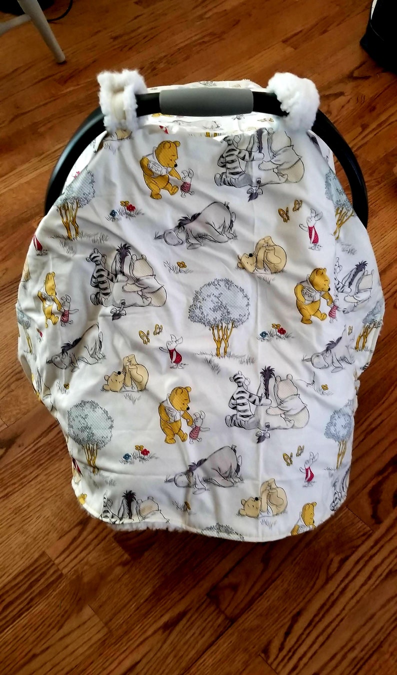Winnie The Pooh Baby Car Seat Canopy Car Seat Cover Sherpa Etsy