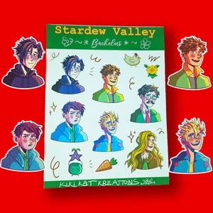 Stardew Valley Bachelors Sticker Sheet