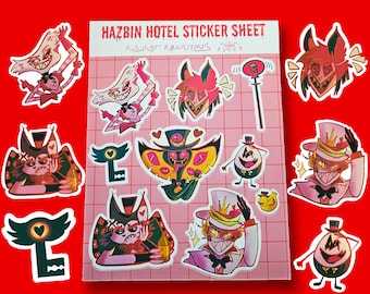 Foglio di adesivi dell'hotel Hazbin