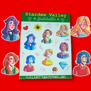 Stardew Valley Bachelorettes Sticker Sheet
