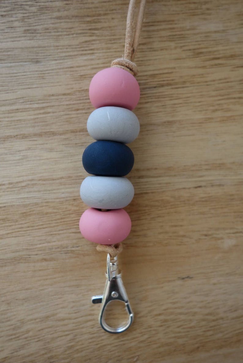 Polymer Clay 5 Bead Lanyard or Keyring Etsy Australia