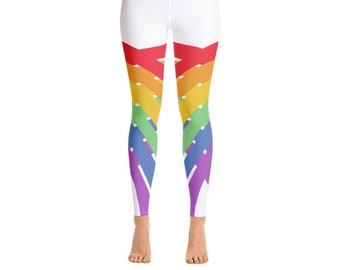 Rainbow Yoga Leggings, Colourful Workout Leggings