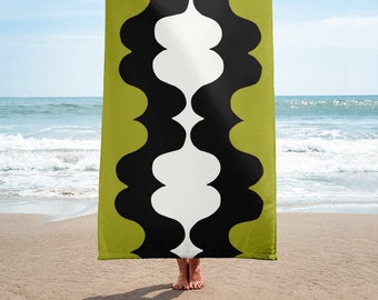 Retro Towel, Beach blanket, 50s style Beach towel, bath towel, Travel Gift for him