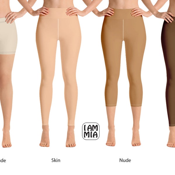 Nude leggings, Skin tone Yoga Leggings, Yoga shorts, Beige and Brown tights, Active wear for women, XS-XL