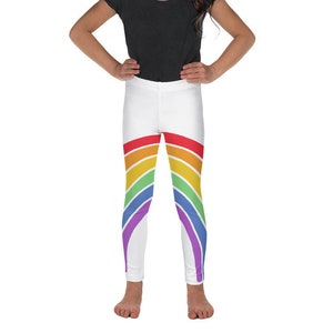 Rainbow Striped Girls Leggings Stretch Yoga Pants Leggings Athletic  Leggings for Girls Kids Toddler 4-10 Years