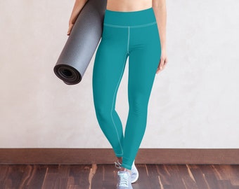 Turquoise Yoga Leggings, Yoga Pants, Active wear for women