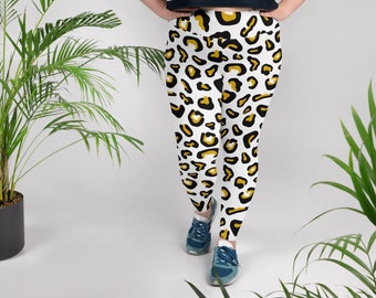 Leopard Plus Size Leggings for Women, Plus Size Clothing, Leopard Print Yoga Tights