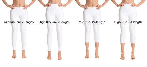 White Leggings, Yoga Leggings, Active Wear for Women, Solid White Leggings,  Running Tights, Workout Leggings 