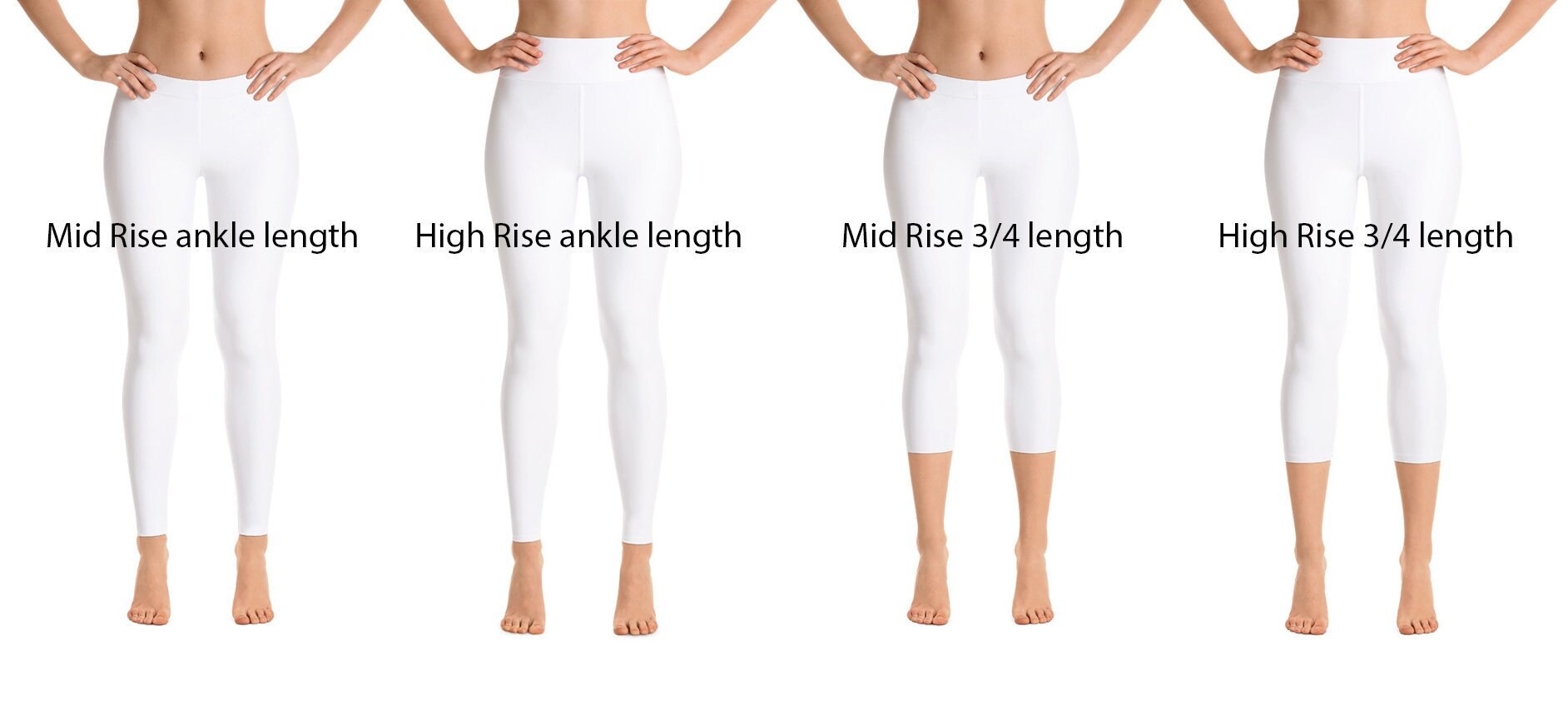 White Leggings, Yoga Leggings, Active Wear for Women, Solid White ...