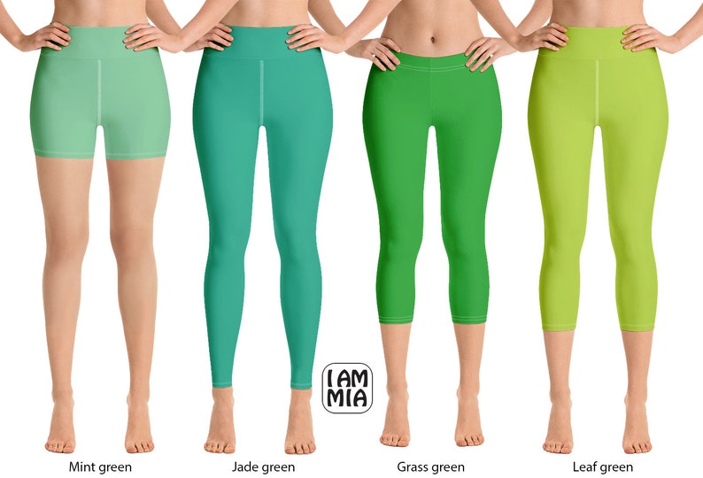 Green leggings Solid Yoga Leggings 