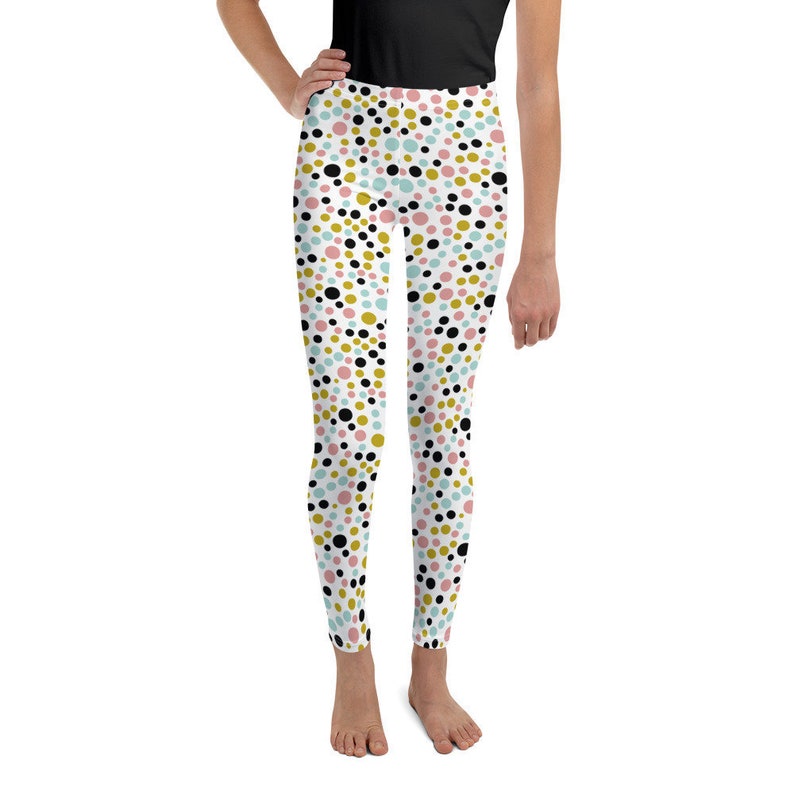 Polka Doit Youth Leggings Exercise pants Active wear for teen and preteen girls Sizes 8-20
