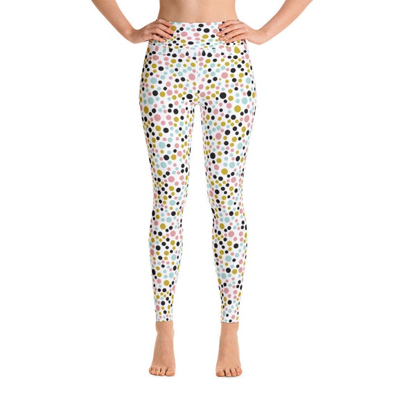 Polka Dot Leggings, Yoga Tights, Dotted Yoga Leggings, Yoga Pants, Active  Wear for Women, Many Sizes 