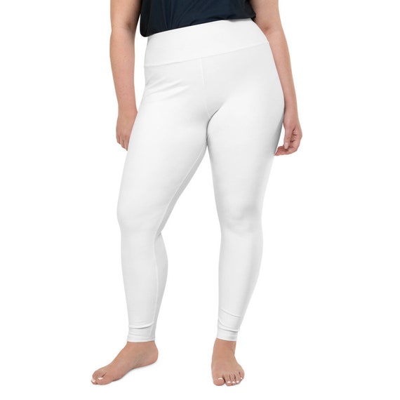 White Plus Size Leggings for Women, Sizes 2XL, 3XL, 4XL, 5XL and