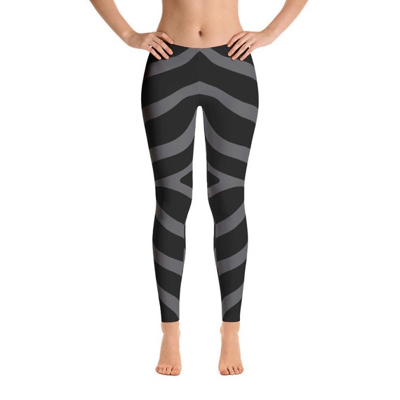 Grey Zebra Print Yoga Leggings Gray and Black Printed | Etsy