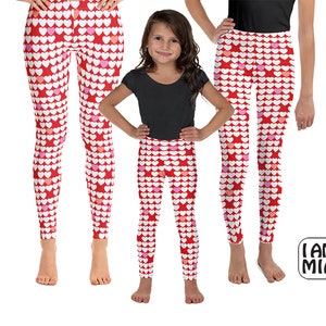 Mommy and Me Leggings, Matching Mother and Daughter outfit, Heart print leggings, Mommy and me outfits