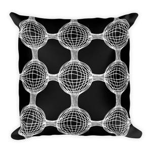 Modern Graphic Black and White Pillow, Geometric Pattern Accent Pillow, Throw Pillow, 18 inch, decorative Square Cushion Cover, Scandinavian