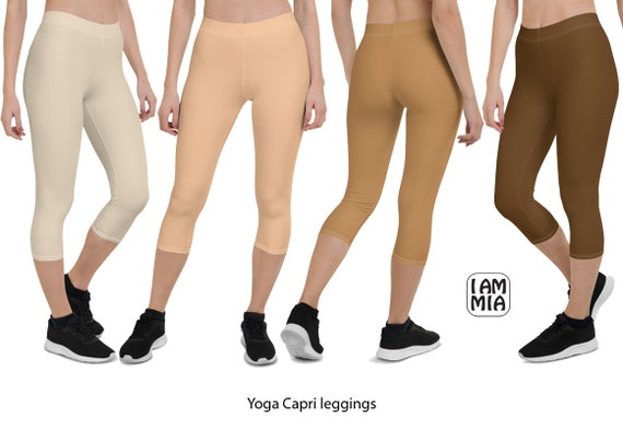 Nude Leggings, Skin Tone Yoga Leggings, Yoga Shorts, Beige and Brown Tights,  Active Wear for Women, XS-XL 